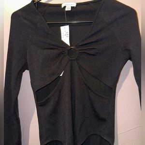 small topshop cutout bodysuit with tags